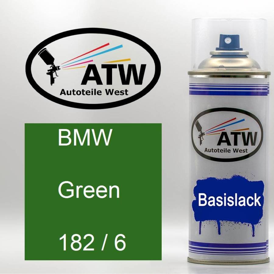 BMW, Green, 182 / 6: 400ml Sprühdose, von ATW Autoteile West.